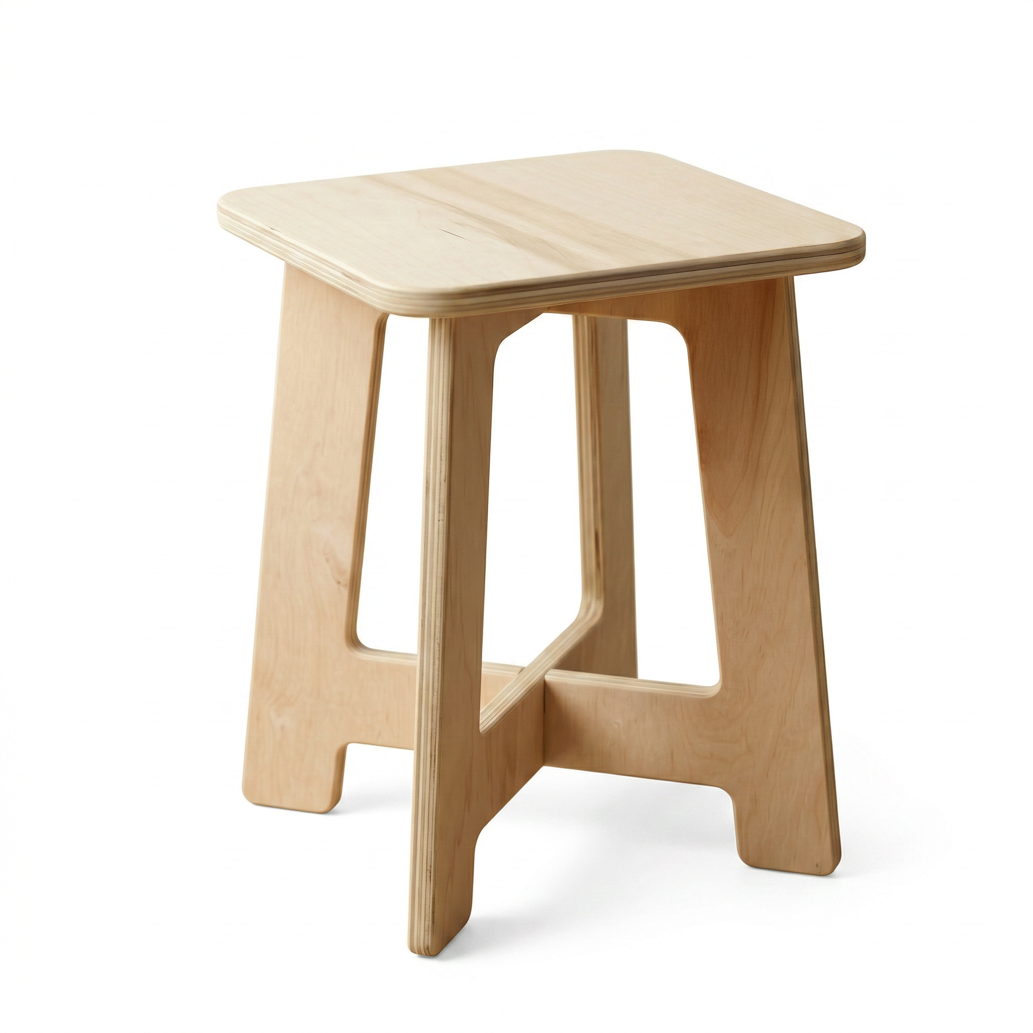Minimalist Square Plywood Stool